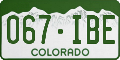 CO license plate 067IBE