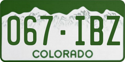 CO license plate 067IBZ