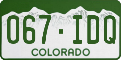 CO license plate 067IDQ