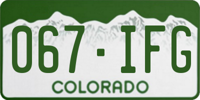 CO license plate 067IFG