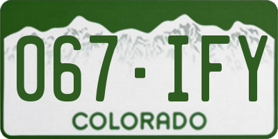 CO license plate 067IFY