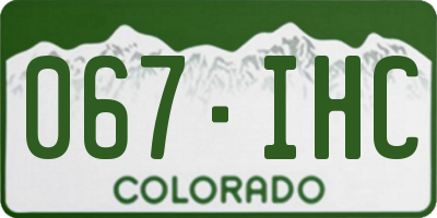 CO license plate 067IHC