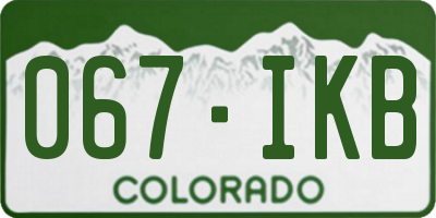 CO license plate 067IKB