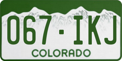 CO license plate 067IKJ