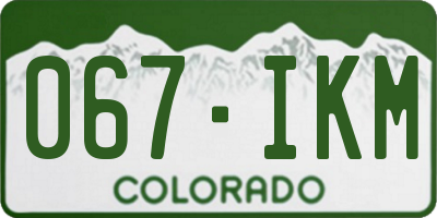 CO license plate 067IKM