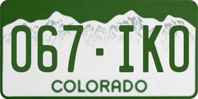 CO license plate 067IKO