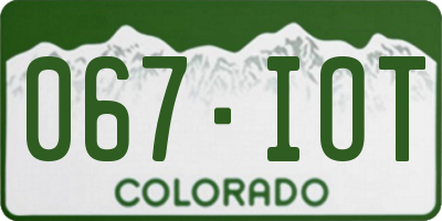 CO license plate 067IOT
