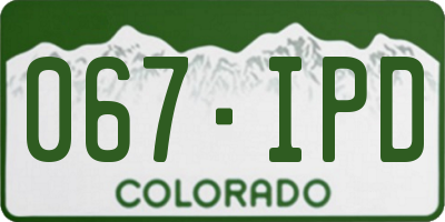 CO license plate 067IPD