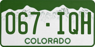 CO license plate 067IQH