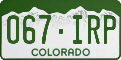 CO license plate 067IRP
