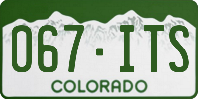 CO license plate 067ITS