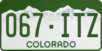 CO license plate 067ITZ