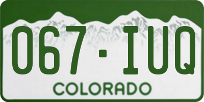CO license plate 067IUQ