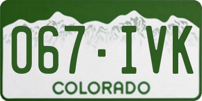 CO license plate 067IVK