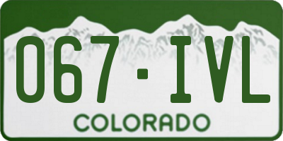 CO license plate 067IVL