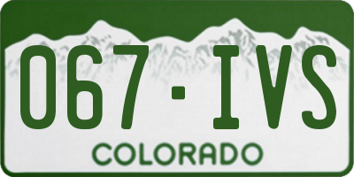 CO license plate 067IVS