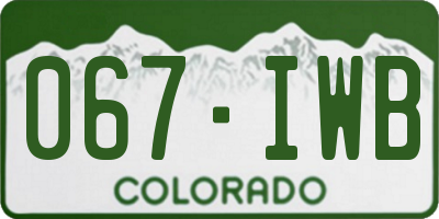 CO license plate 067IWB