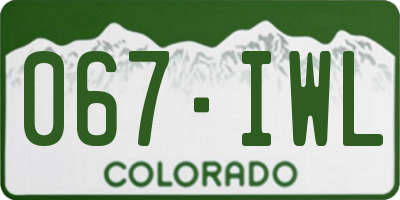 CO license plate 067IWL