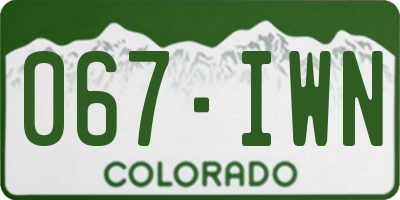 CO license plate 067IWN
