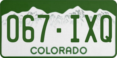 CO license plate 067IXQ