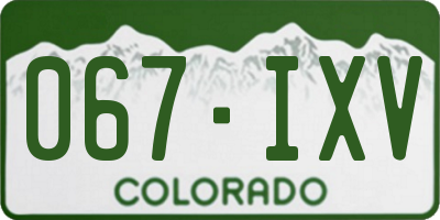CO license plate 067IXV