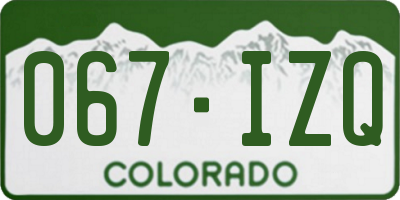 CO license plate 067IZQ