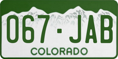 CO license plate 067JAB