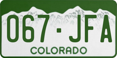 CO license plate 067JFA