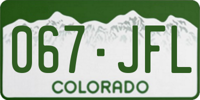 CO license plate 067JFL