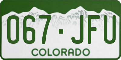 CO license plate 067JFU