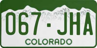 CO license plate 067JHA