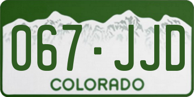 CO license plate 067JJD