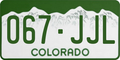 CO license plate 067JJL
