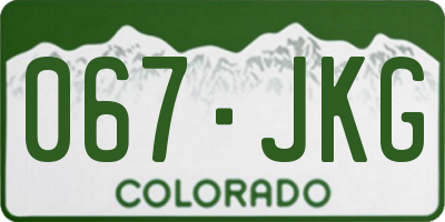 CO license plate 067JKG
