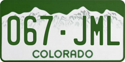 CO license plate 067JML
