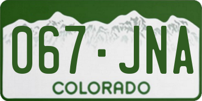 CO license plate 067JNA