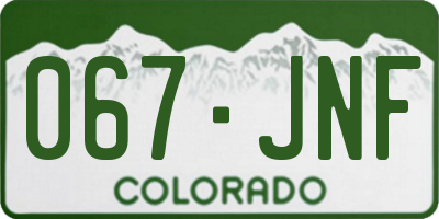 CO license plate 067JNF