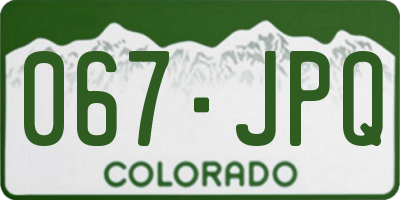 CO license plate 067JPQ