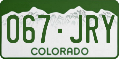 CO license plate 067JRY