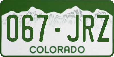 CO license plate 067JRZ