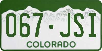 CO license plate 067JSI
