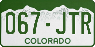CO license plate 067JTR