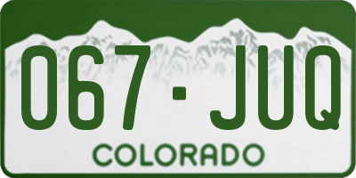 CO license plate 067JUQ