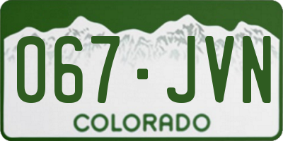 CO license plate 067JVN