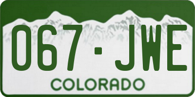 CO license plate 067JWE