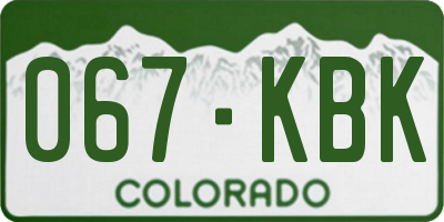 CO license plate 067KBK