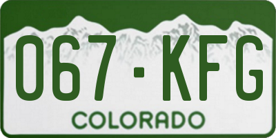 CO license plate 067KFG