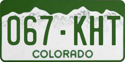 CO license plate 067KHT