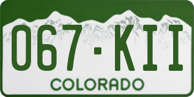 CO license plate 067KII