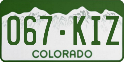 CO license plate 067KIZ